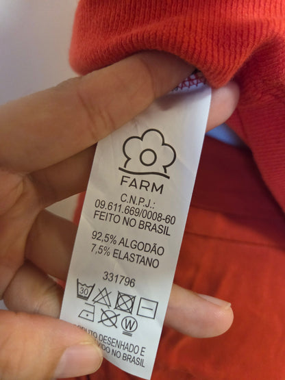 Blusinha Farm Rib Cropped Vermelho Morango