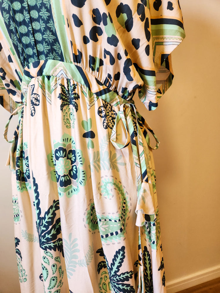 Vestido Chris Ms Animal Print Verde