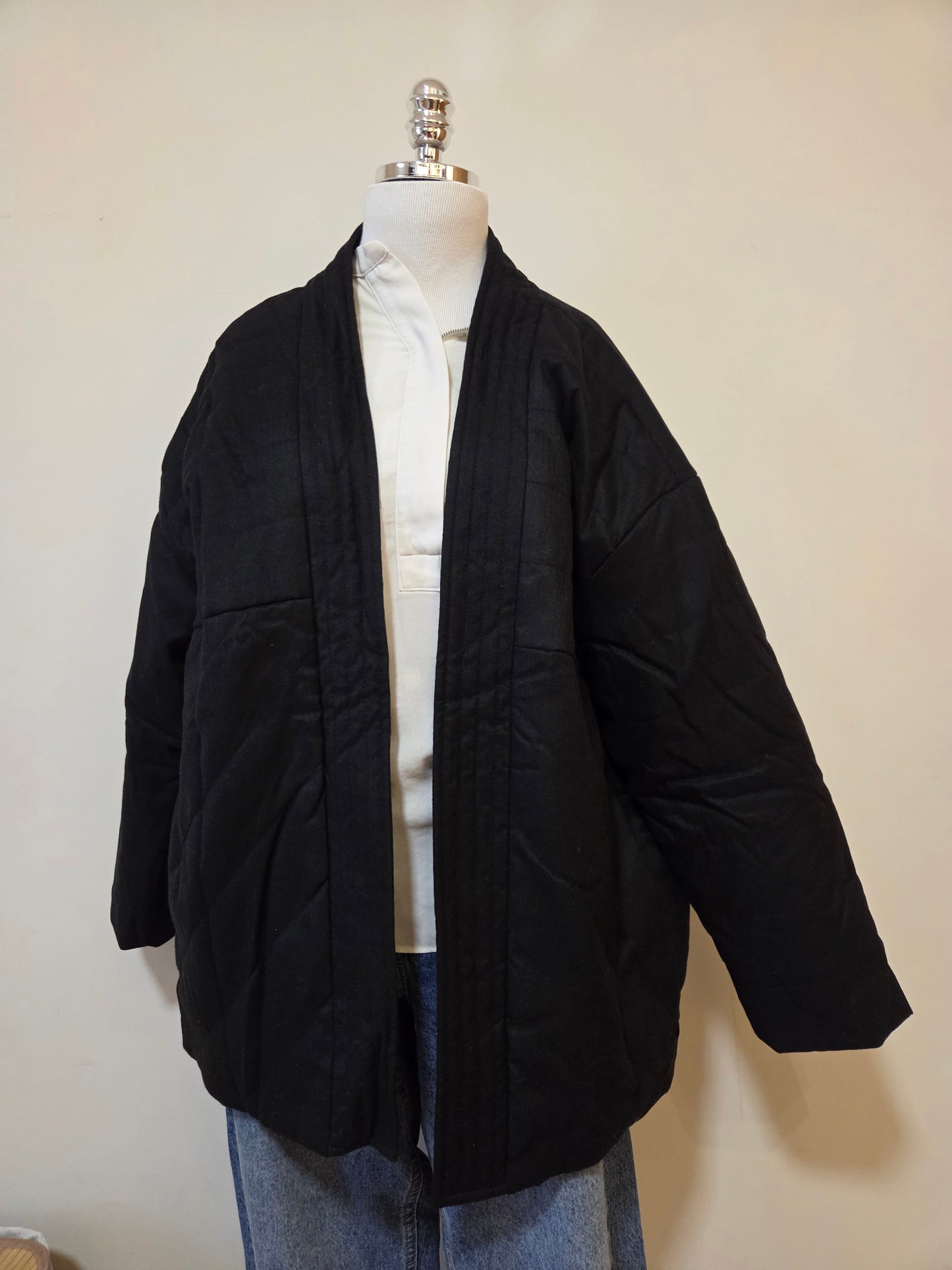 Casaco Kimono de Moletom Hering Preto