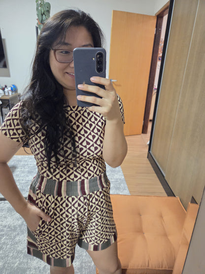 Conjunto Farm Blusinha e Shorts Corações Meio a Meio
