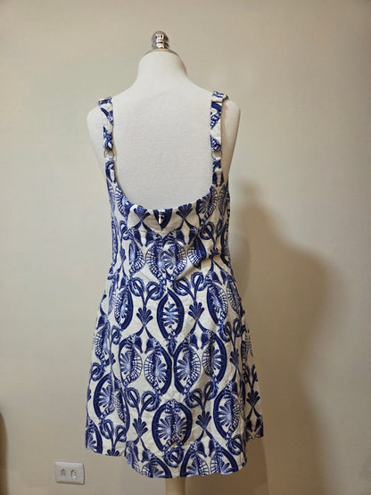 Vestido Farm Curto Cavalos Marinho