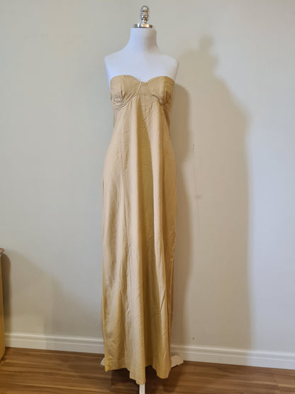Vestido Farm Meia Taça Bege