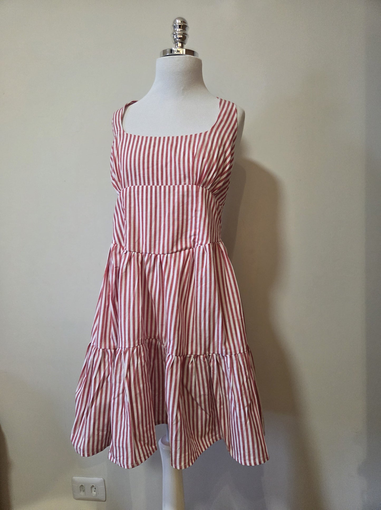 Vestido Farm Curto Listra Palmas