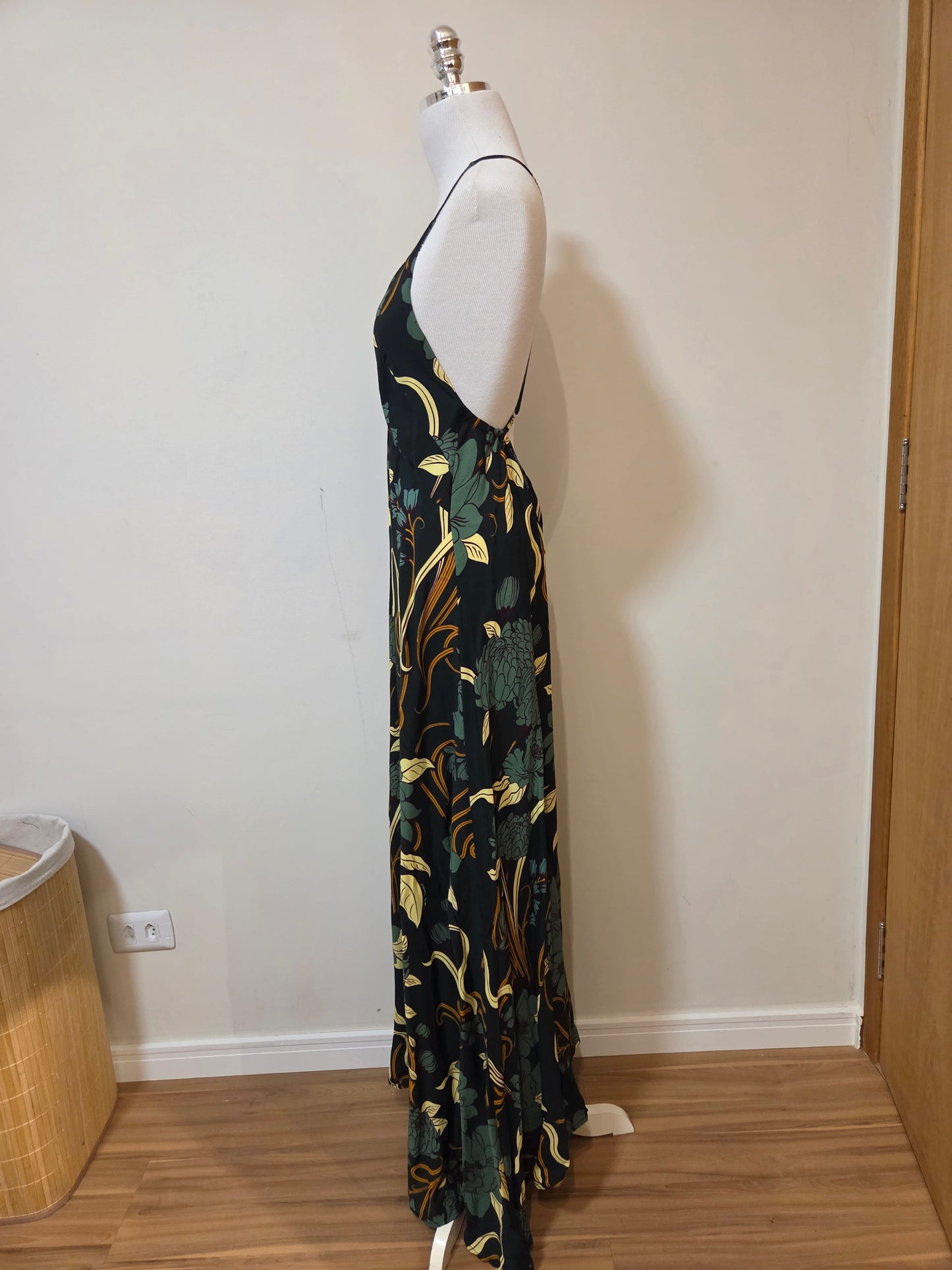 Vestido Farm Floral Verde em Viscose