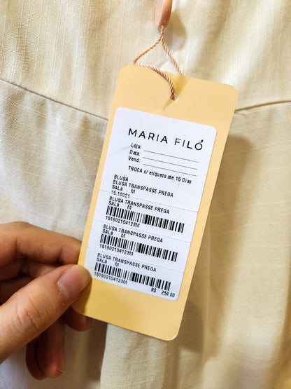 Blusa Maria Filó Transpassada com Elástico – Off White