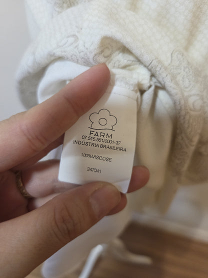 Vestido Farm Floral Creme e Branco