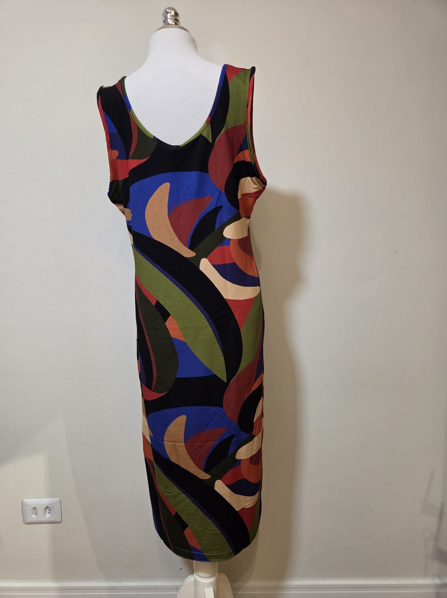 Vestido Midi Farm Estampa Abstrata Regata
