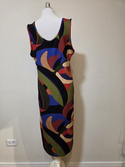 Vestido Midi Farm Estampa Abstrata Regata