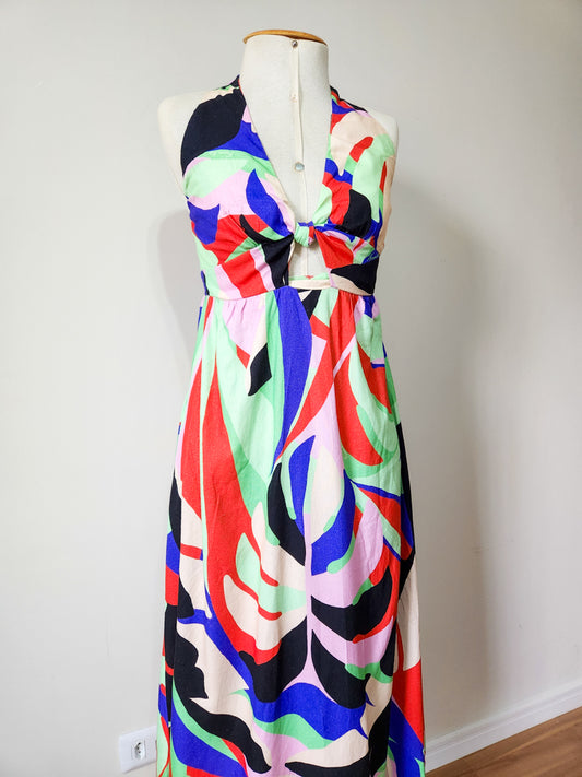 Vestido Farm Frente Única Folhagem Fresca