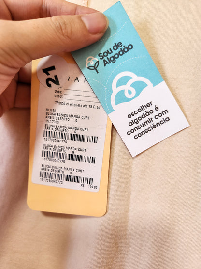 Camiseta Maria Filó Básica Areia Deserto