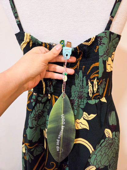 Vestido Farm Longo Verde Floral