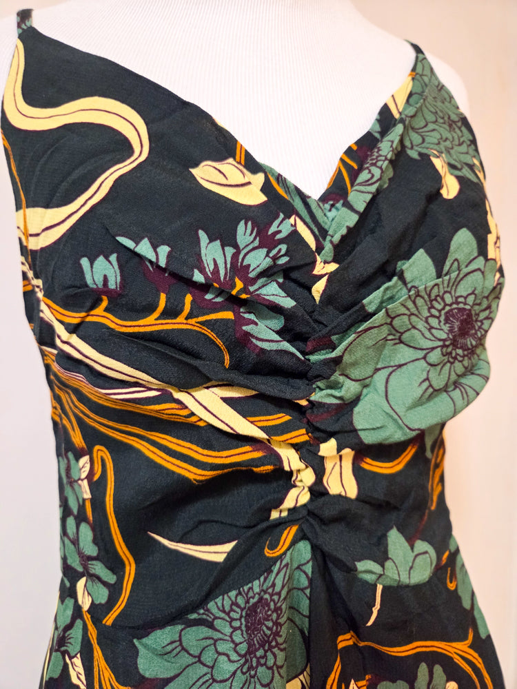 Vestido Farm Longo Verde Floral