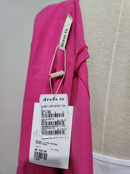 Blazer Feminino Rosa em Viscose e Linho – Dress To