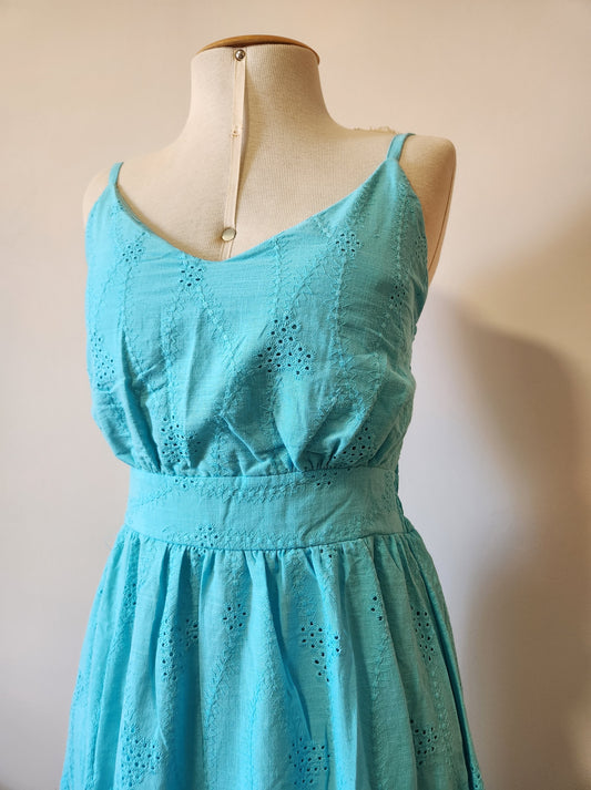 Vestido Rosa Boneca Azul Turquesa Laise