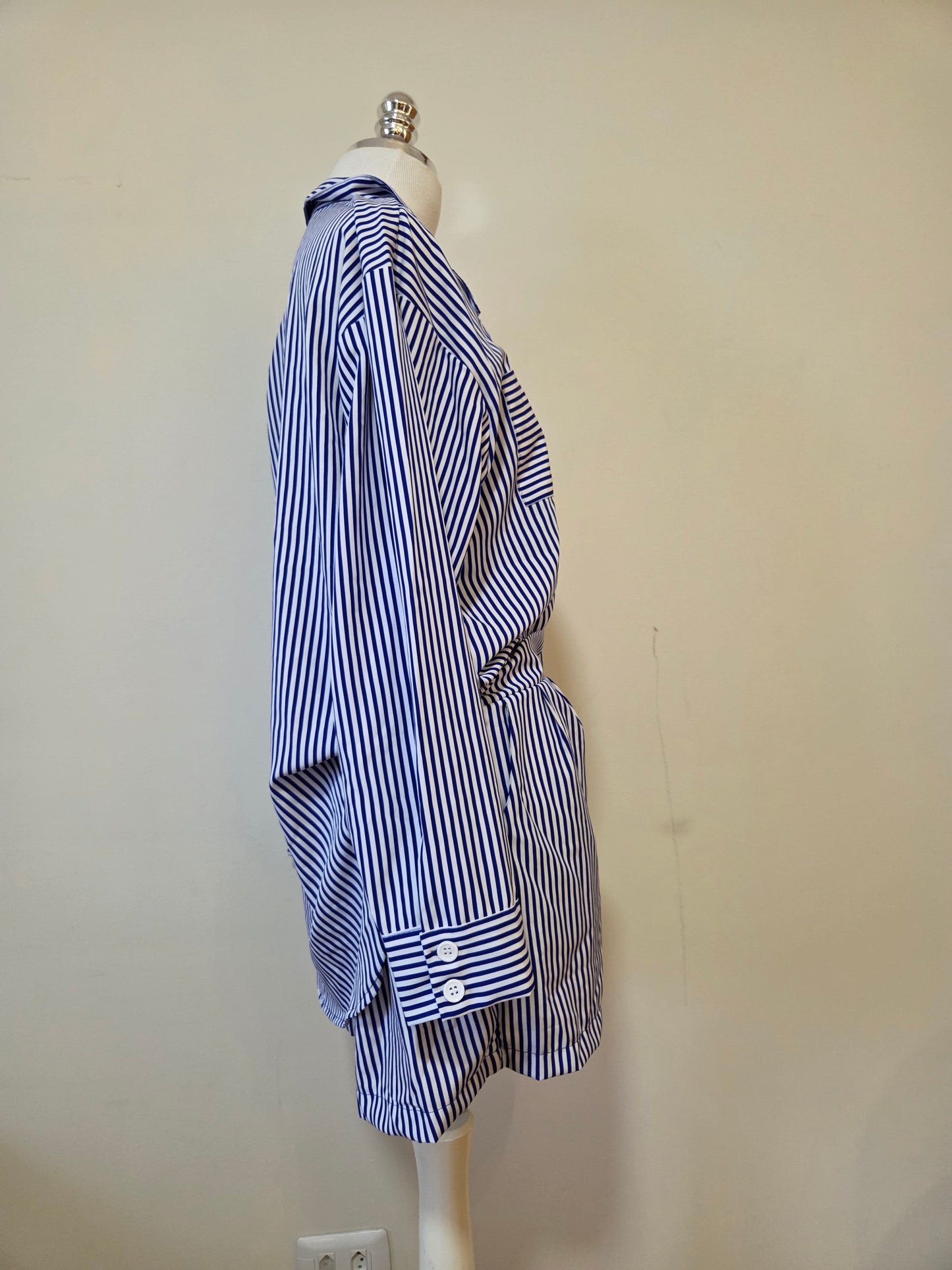 Conjunto Rosa Boneca Camisa e Shorts Listrado