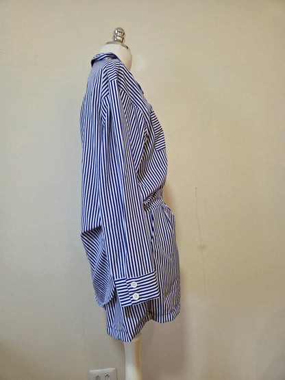 Conjunto Rosa Boneca Camisa e Shorts Listrado