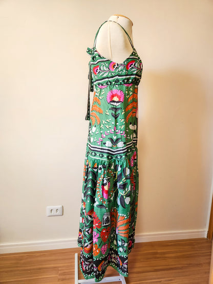 Vestido Farm Paraíso dos Coqueiros Verde