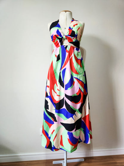 Vestido Farm Frente Única Folhagem Fresca