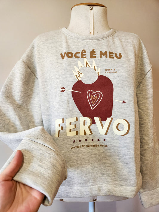 Moletom Farm Fervo Cinza Flanelado