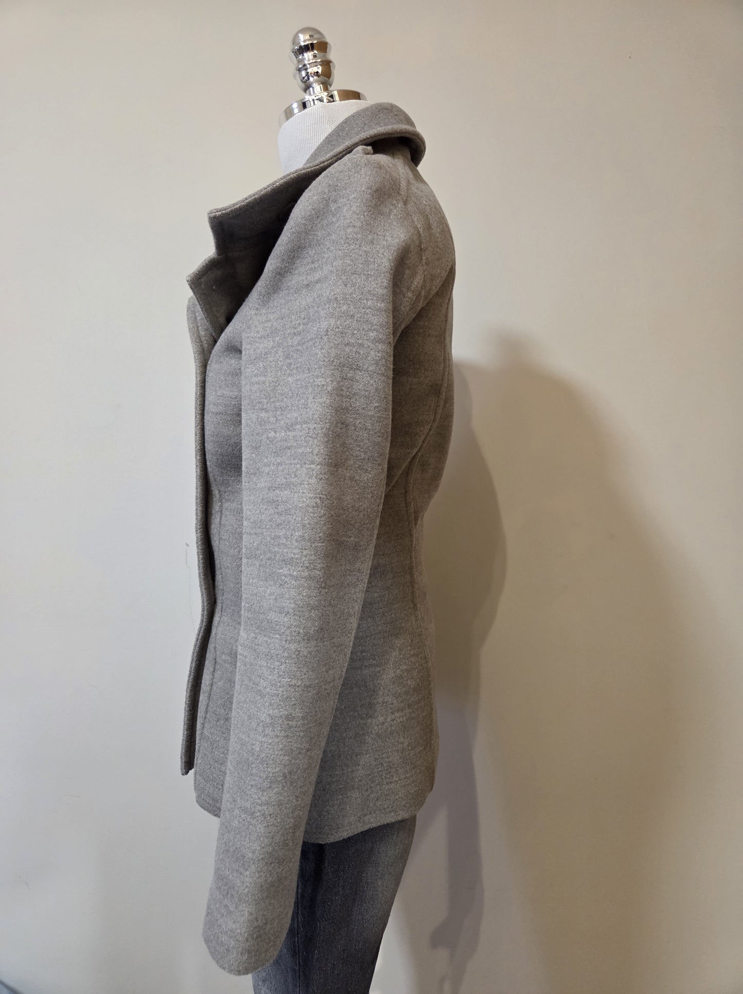 Casaco H&M Lã Batida Cinza