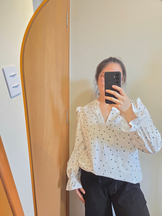 Blusinha Shein Corações Manga Longa