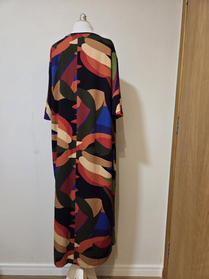 Vestido Farm Estampa Abstrata Colorido e Longo