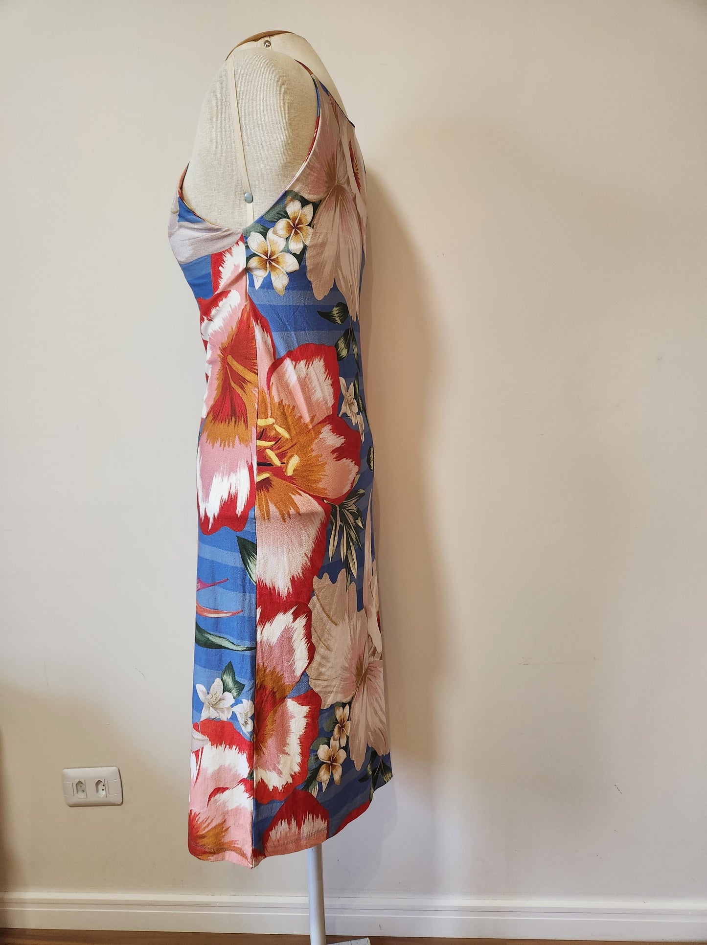 Vestido Farm Midi Floral Azul