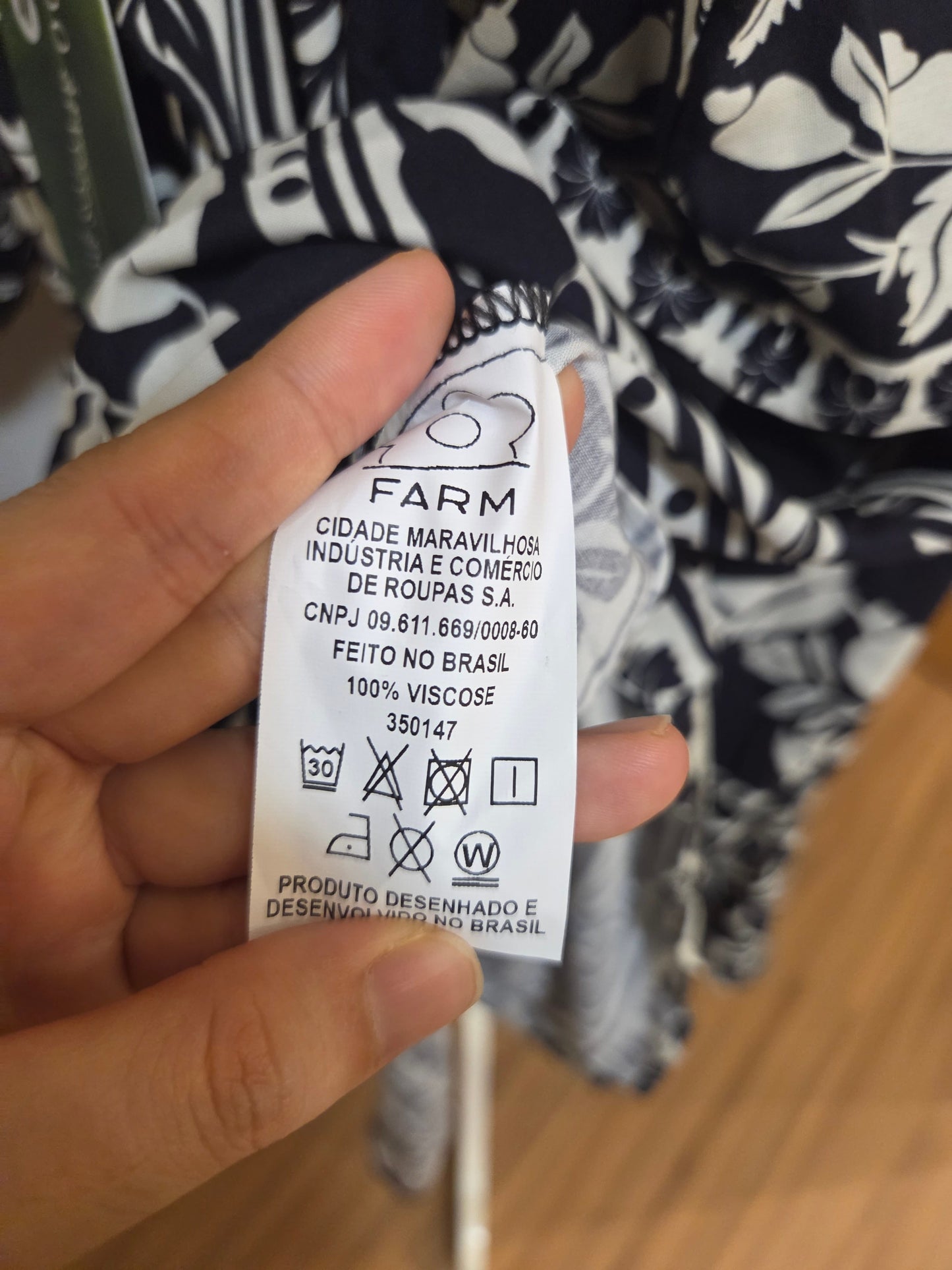 Vestido Farm Sintra Preto e Branco