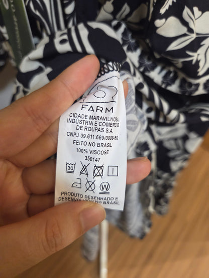 Vestido Farm Sintra Preto e Branco