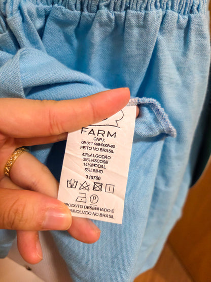 Blusinha Farm Azul Claro Laço Frontal
