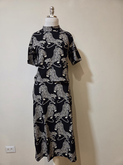 Conjunto Farm Estampa Zebras Preto e Branco