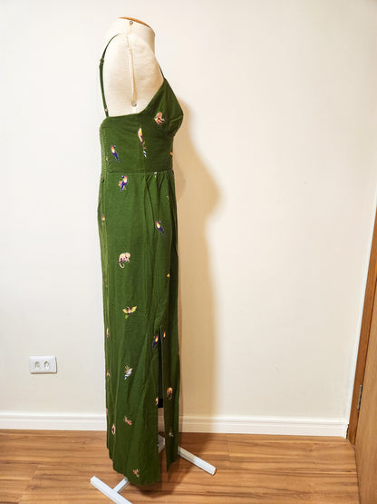 Vestido Farm Alcinha Verde Estampa de Animais