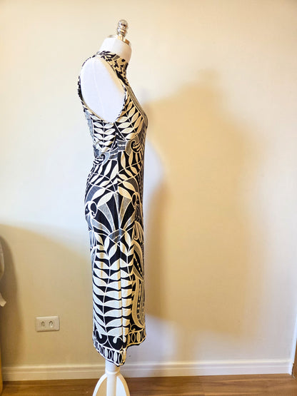 Vestido Farm Midi Canelado Rendeira