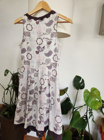 Vestido Antix Curto Estampa Pássaros