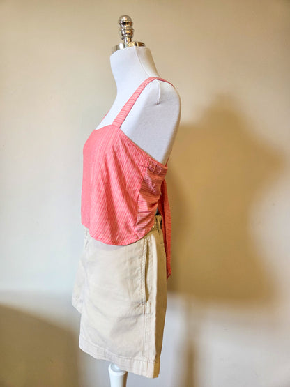 Regata Maria Filó Cropped Listra Vermelho Persa