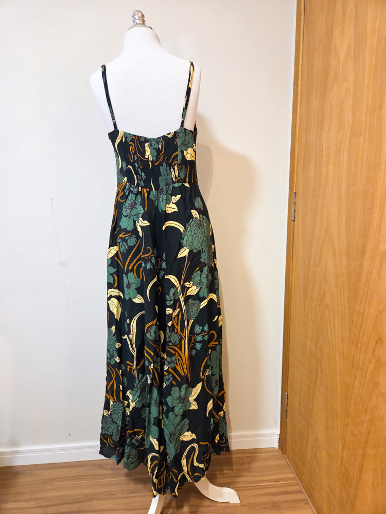 Vestido Farm Longo Verde Floral