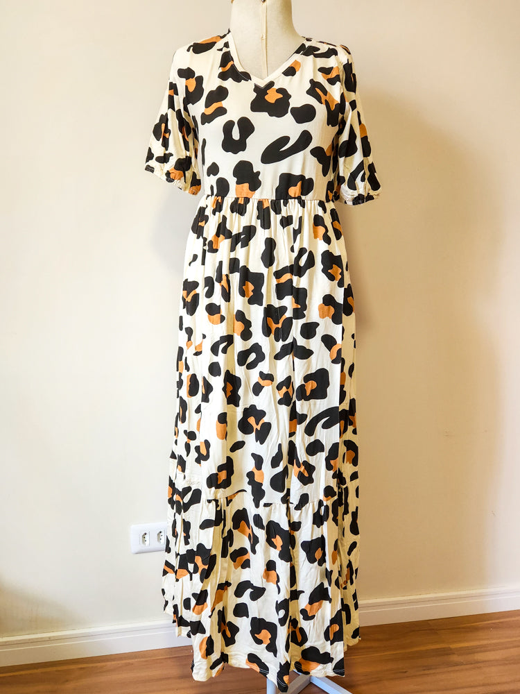 Vestido Berry Animal Print Off White