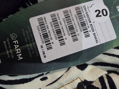 Trench Coat Farm Preto e Branco Bananas