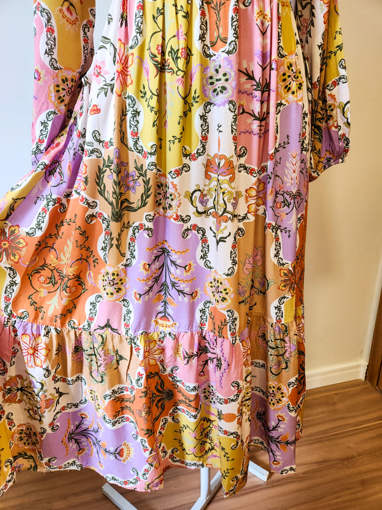 Vestido Antix Midi Jardim Floral
