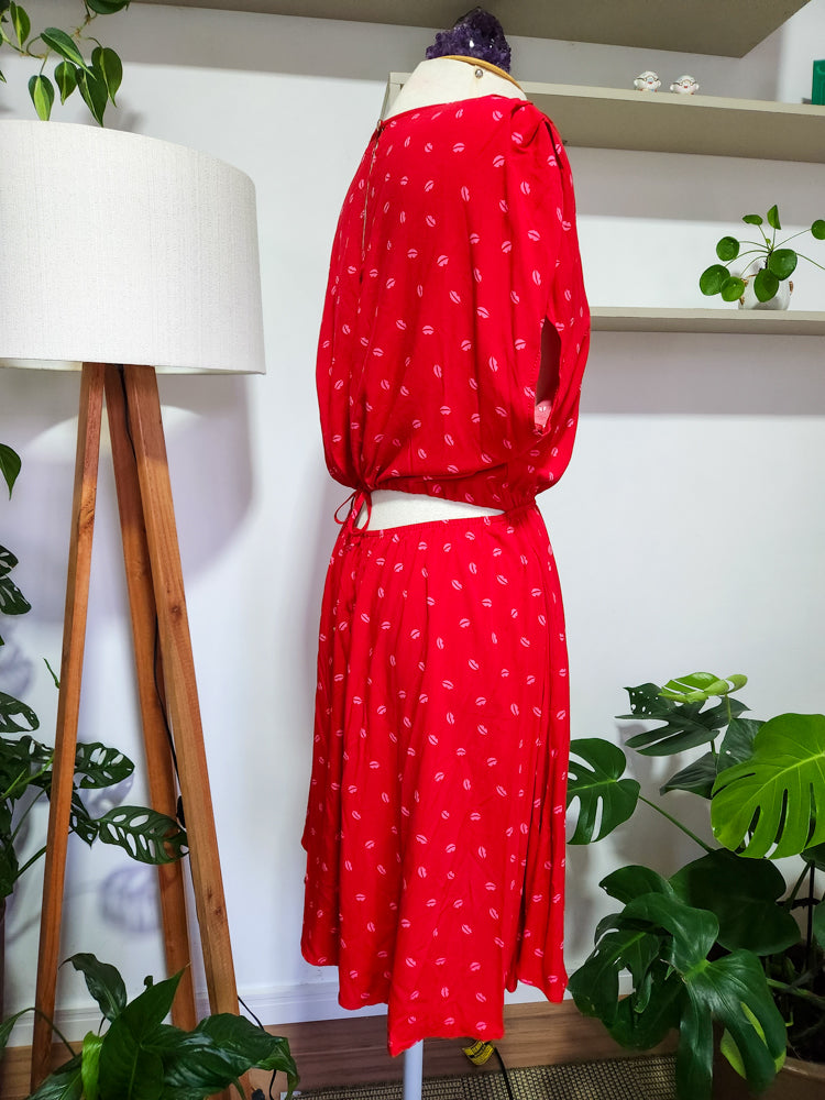 Vestido Antix Curto Estampa Doces Beijos