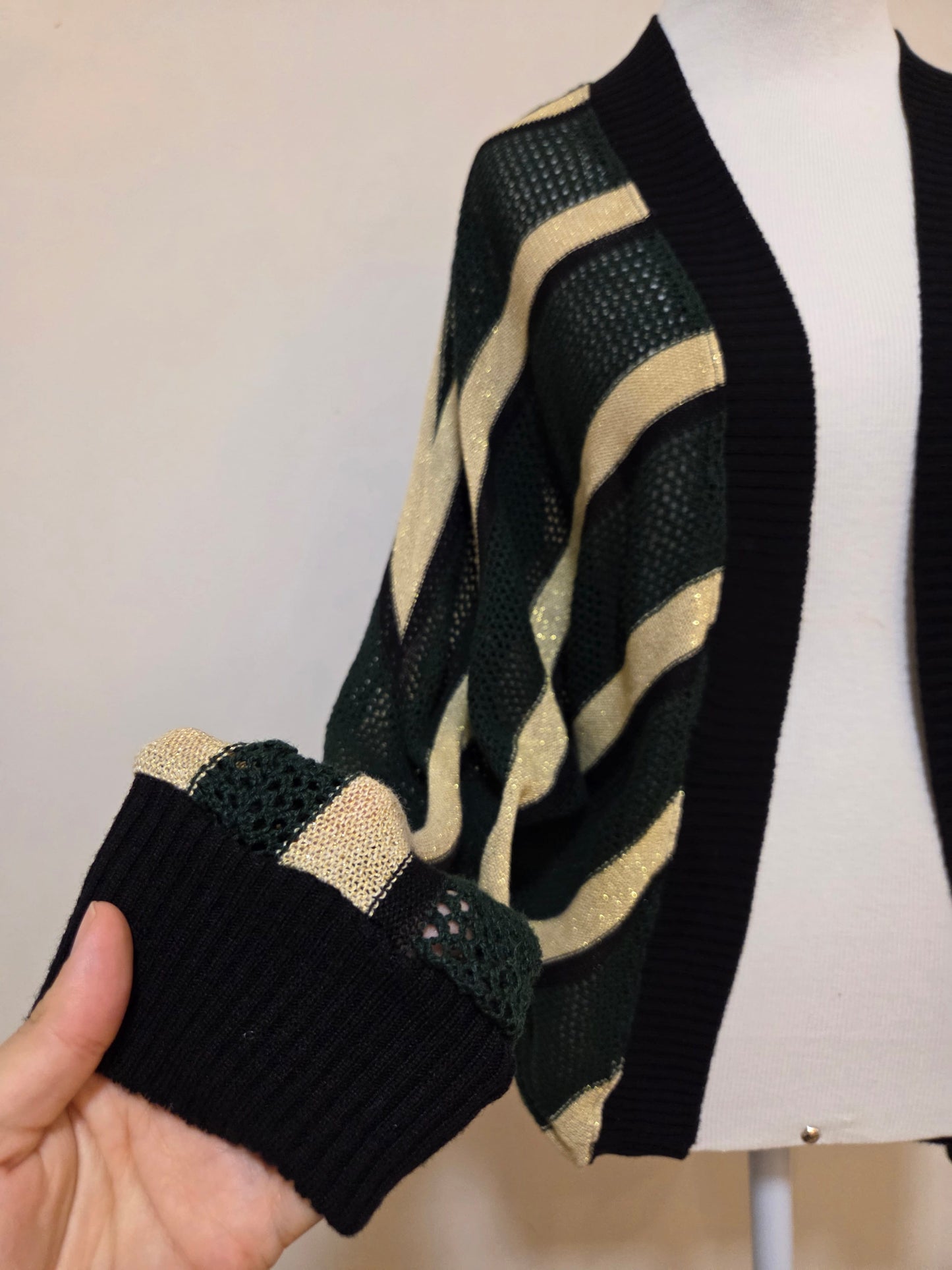 Kimono Maria Filó Trico Listrado com Lurex