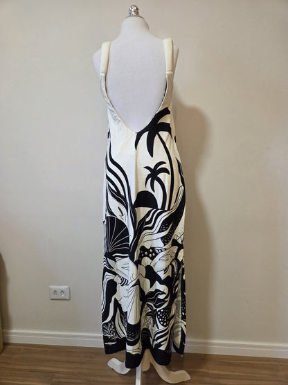 Vestido Farm Festa do Mar Preto e Off