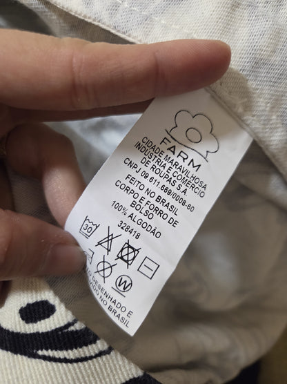 Trench Coat Farm Preto e Branco Bananas