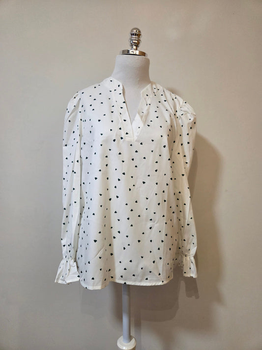 Blusinha Shein Corações Manga Longa