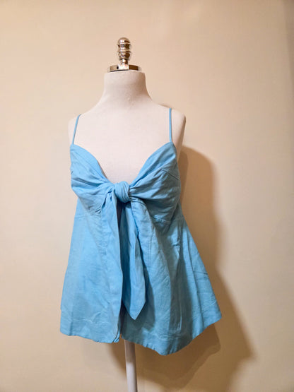 Blusinha Farm Azul Claro Laço Frontal