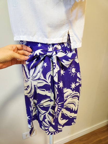 Conjunto JMS Kimono com Shorts-Saia Floral Ultravioleta
