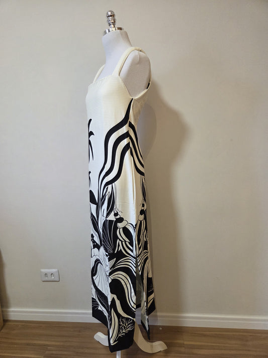 Vestido Farm Festa do Mar Preto e Off