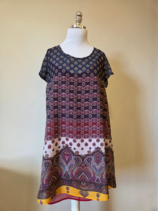 Vestido Farm Curto Estampa Étnica Paisley | Com Forro Avulso