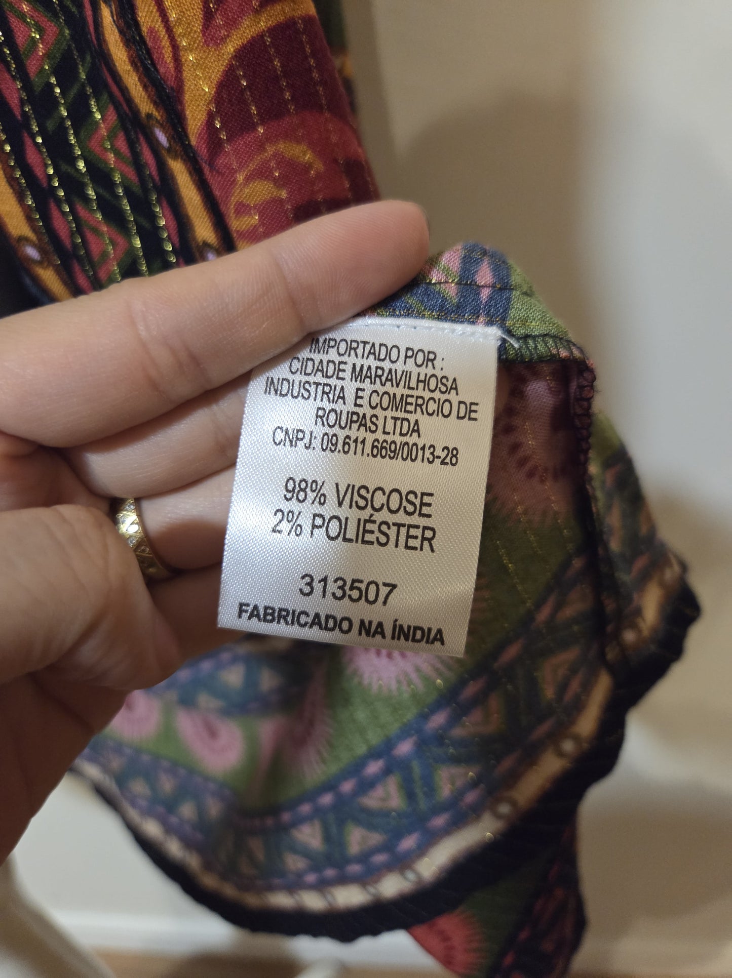 Kimono Farm Floral com Fios Dourados Ayla
