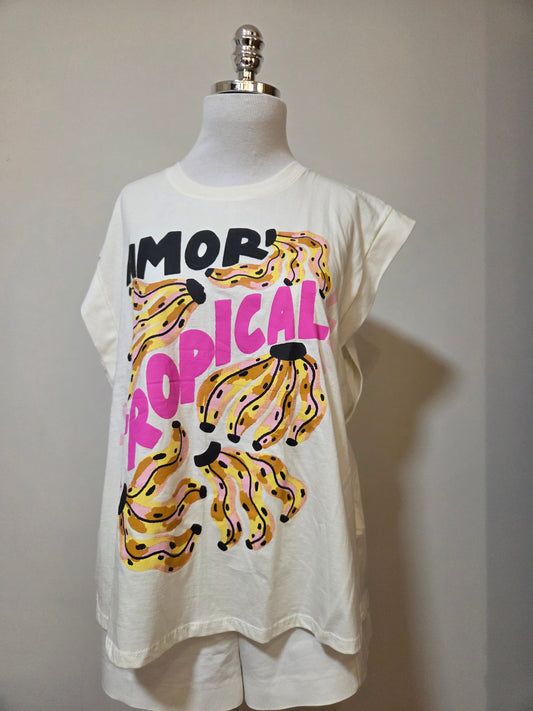 Blusinha Blue Steel Muscle Amor Tropical